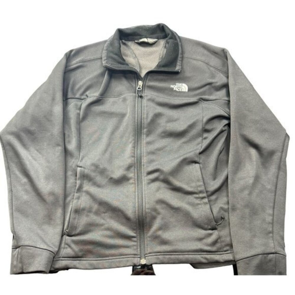 The North Face Womens Gray Full Zip Fleece Lined Track Jacket Large‎ |D1